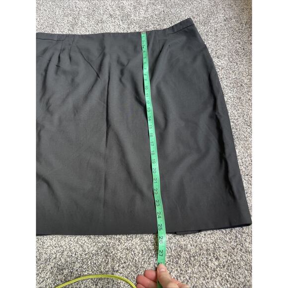MM Lafleur Cobble Hill Black Washable Wool Twill Pencil Skirt Plus Sz +3 (22/24) - Picture 5 of 8